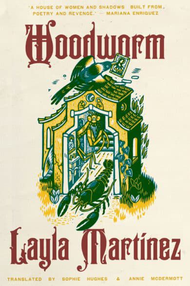 The Woodworm book cover shows an illustration of bugs taking over a house.