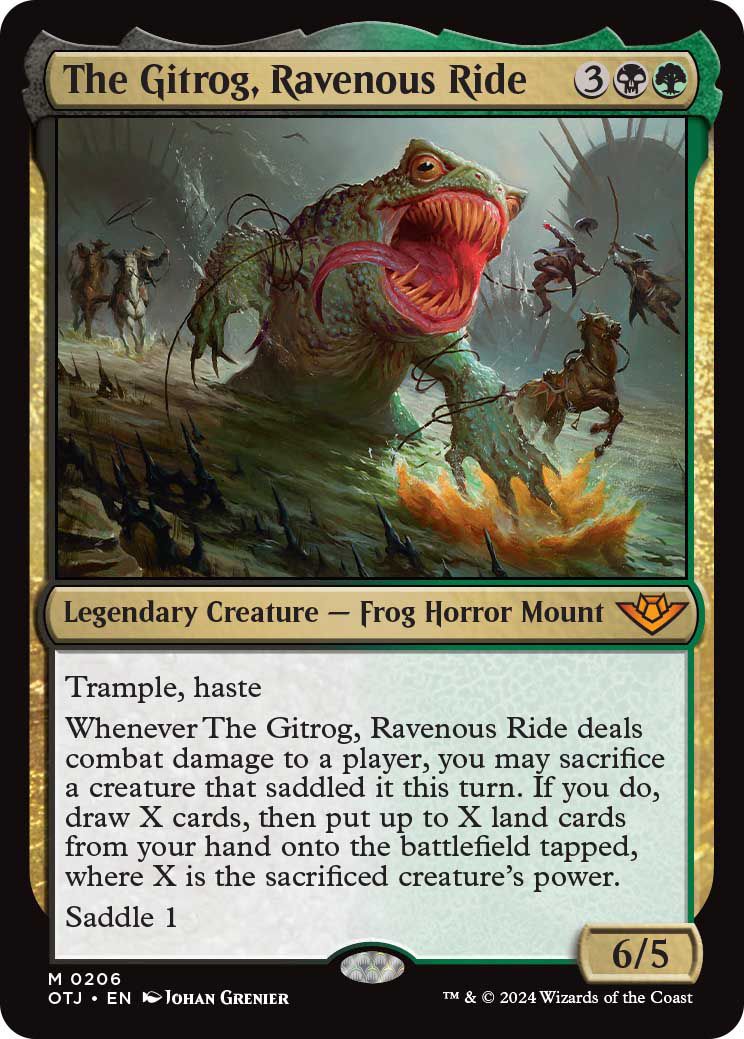 Gitrogen är en legendarisk varelse, ett grodskräckfäste med tramp och brådska.  Den äter också sin ryttare.  Hoppsan.
