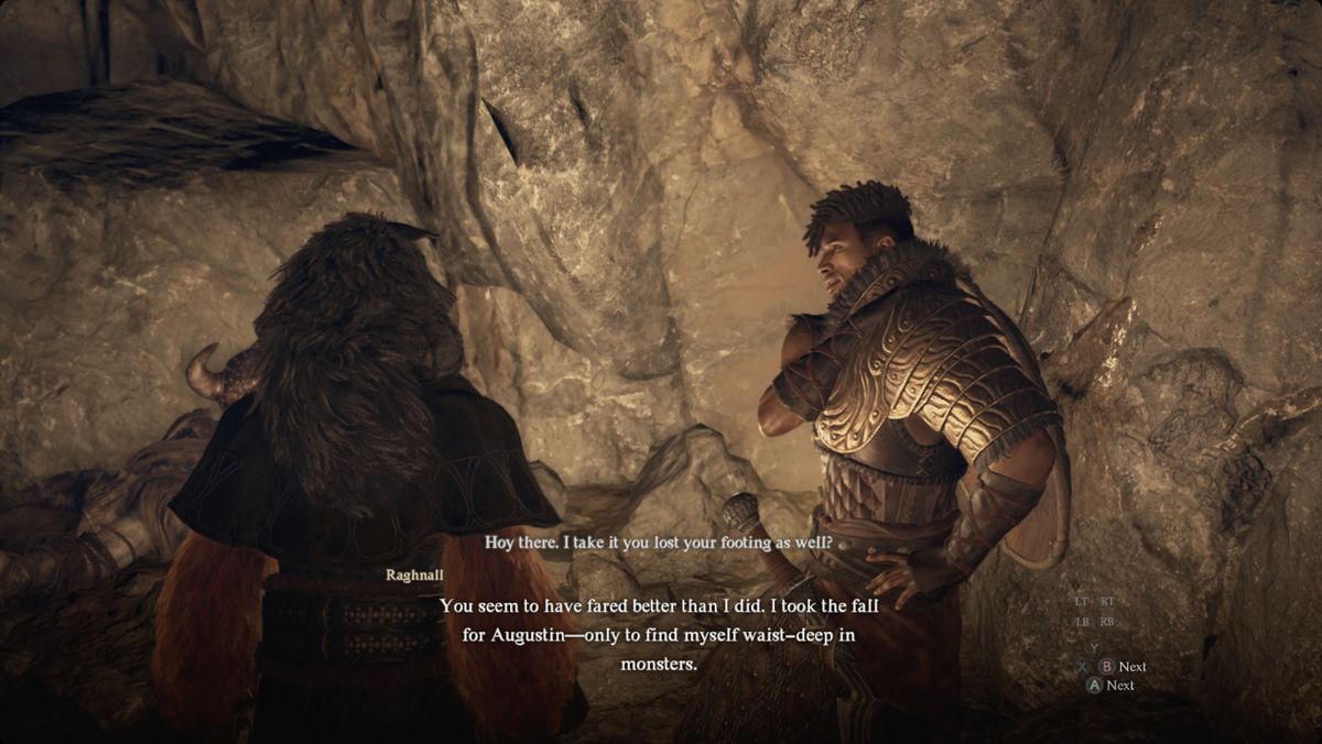 Dragon's Dogma 2 Raghnall and the Arisen i Guerco Cavern