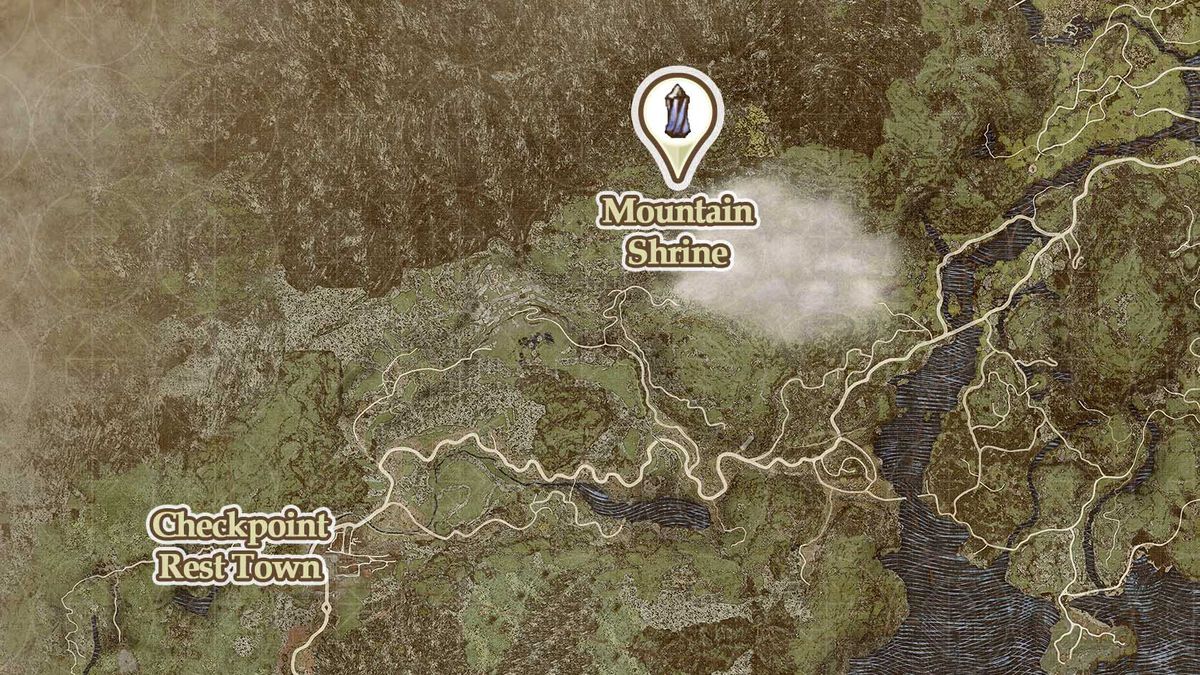 A map shows the first Sphinx location in Dragon’s Dogma 2 for the “A Game of Wits” side quest.