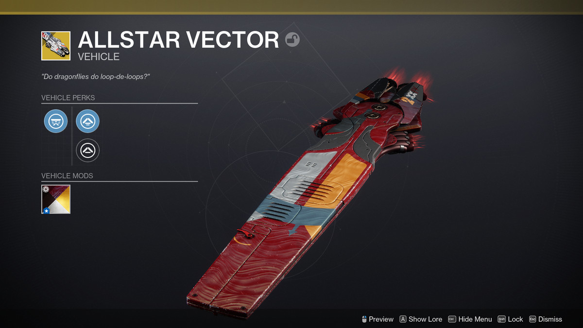 Allstar Vector hoverboard-skimmer i Destiny 2