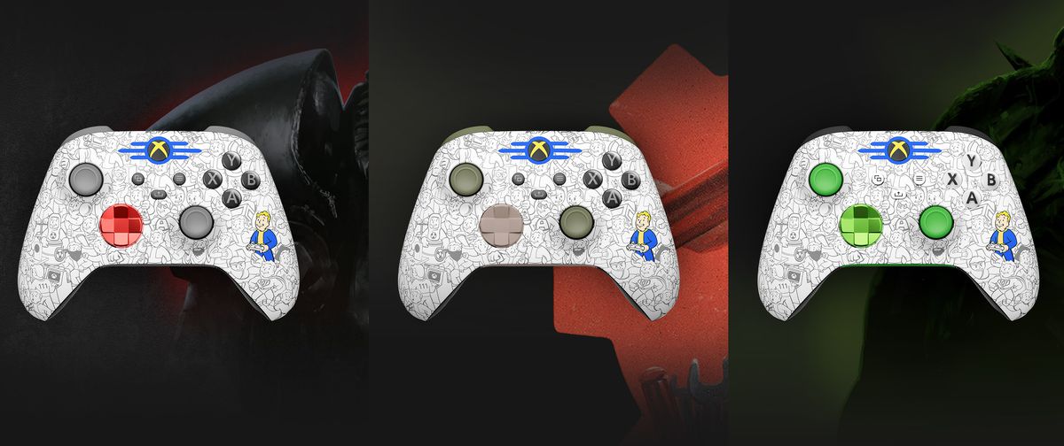 Nyckelkonst av designexempel på handkontroller med Fallout-tema från Xbox designlab