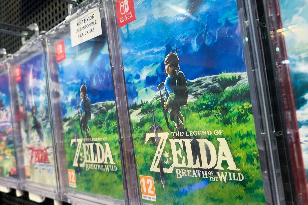 The Legend of Zelda: Breath of the Wild Nintendo Switch-spelet ses i en butik i Nice, Frankrike den 29 maj 2023. (GETTY)