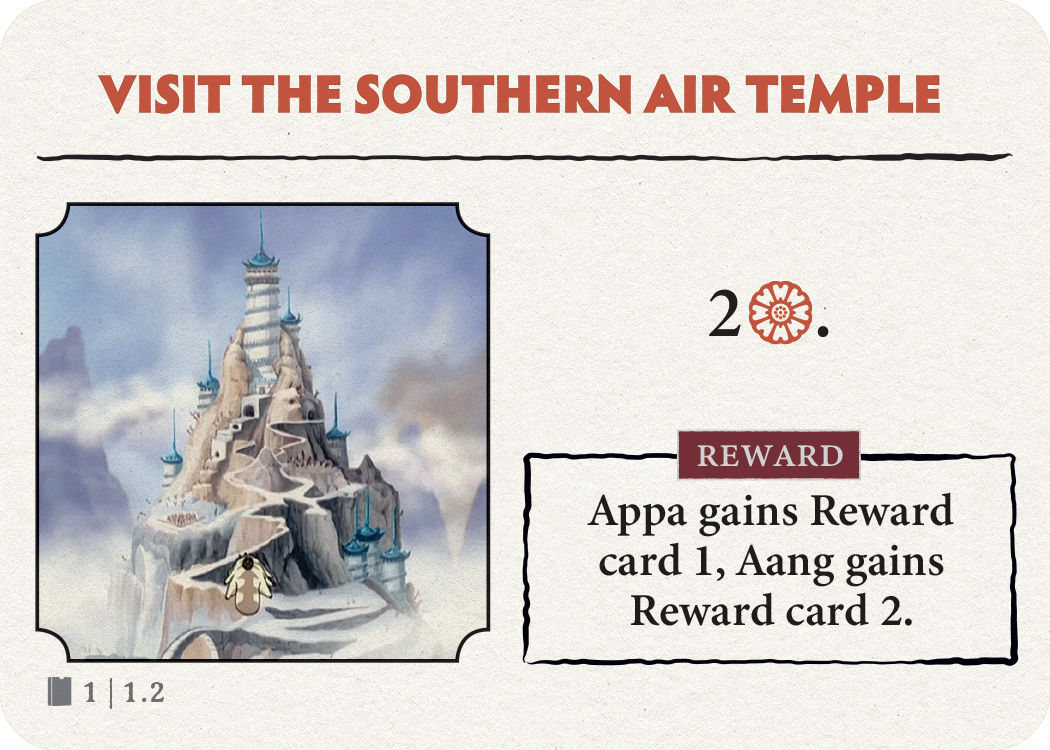 Konst från Visit the Southern Air Temple-kortet från Avatar: The Last Airbender — Aang's Destiny