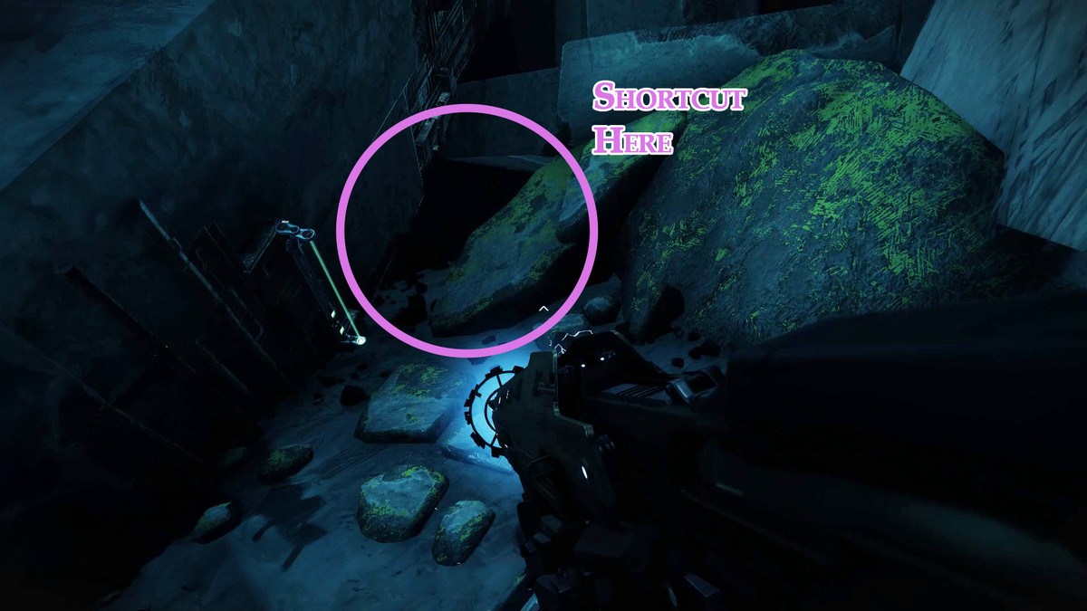 En karta som visar genvägen The Whisper i Destiny 2
