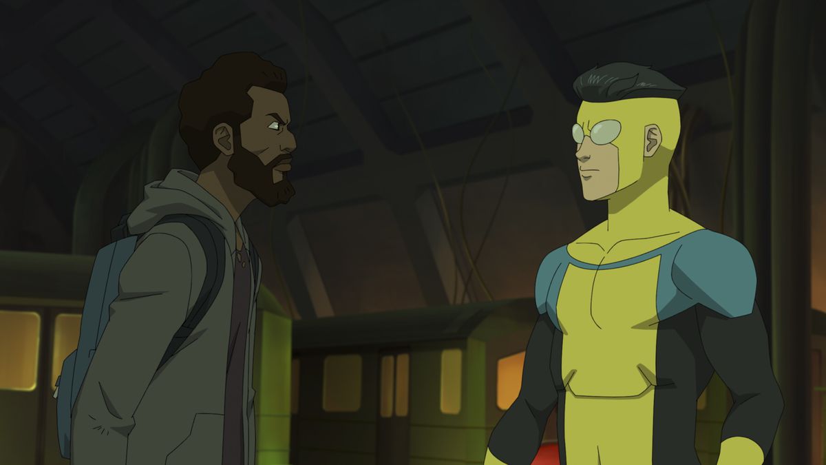 In another timeline, Mark Grayson talks with Angstrom Levy in Invincible season 2