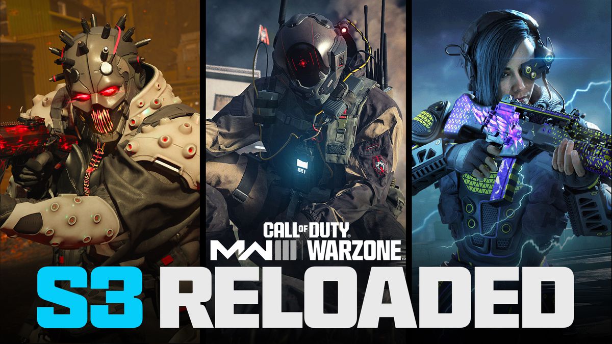 En reklambild med tre soldater för Modern Warfare 3 säsong 3 Reloaded.