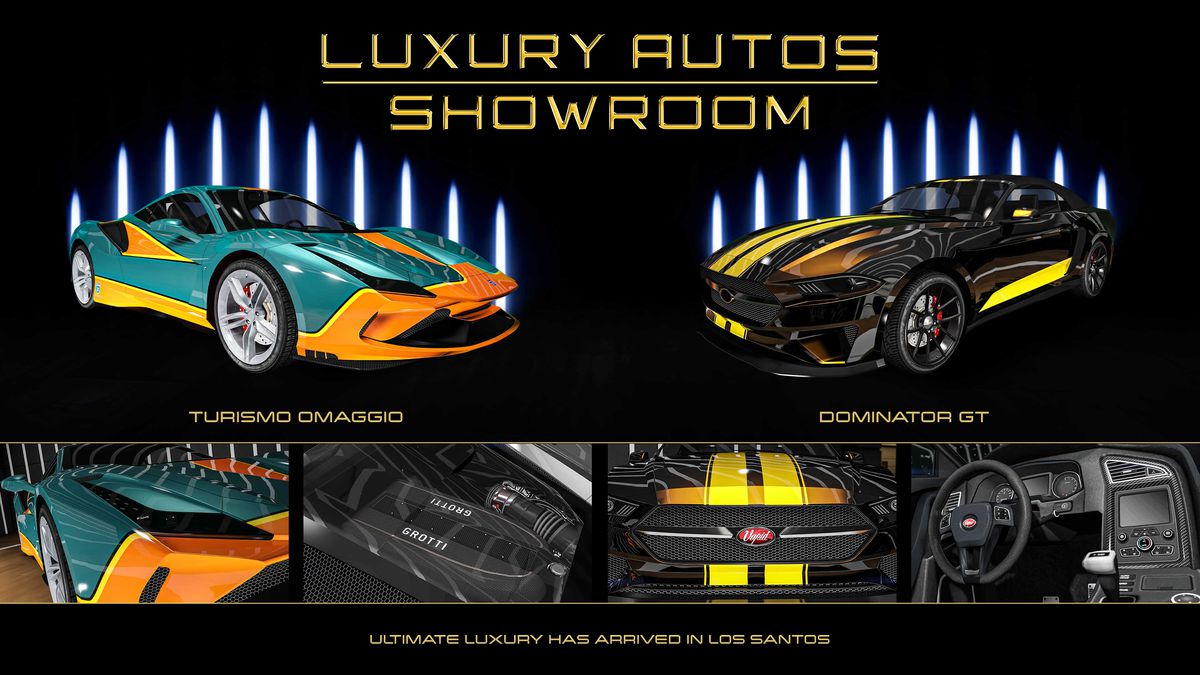 GTA Online-kampanjkonst för fordon till salu på Luxury Autos Showroom denna vecka