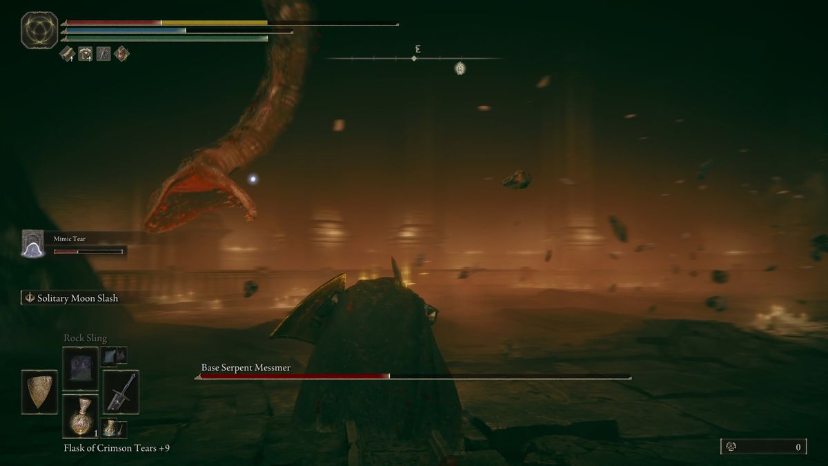 Messmer the Impaler turns into a snake during an Elden Ring DLC boss fight.