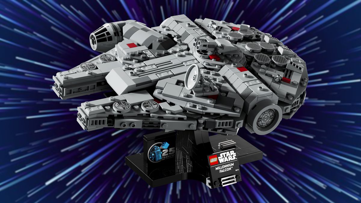 A stock photo of the Lego Millennium Falcon (25th Anniversary) 