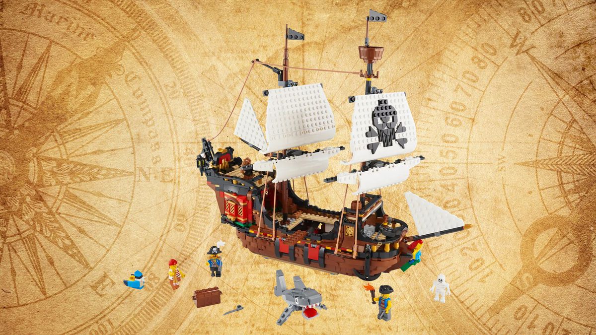 A stock photo of the 3-in-1 Lego Pirate Ship