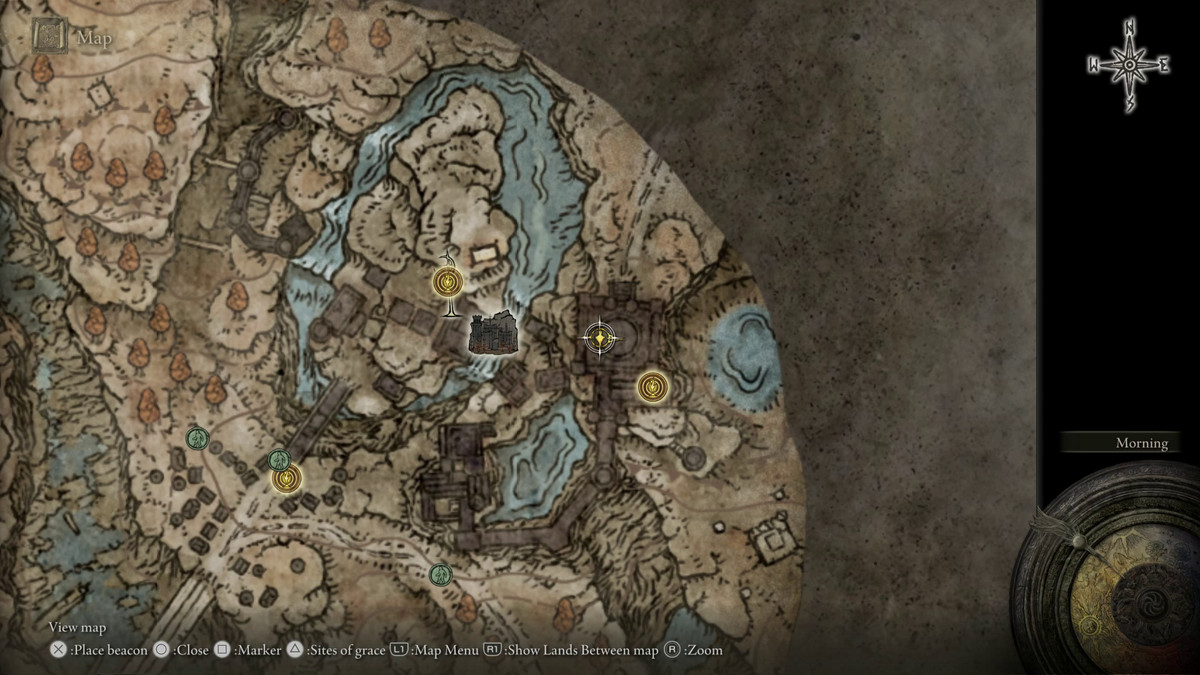 A map showing the location of a boss in Elden Ring: Shadow of the Erdtree