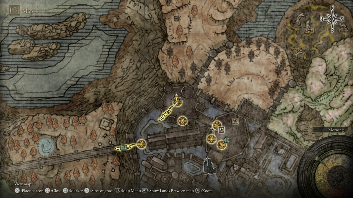 A map showing the location of a boss in Elden Ring: Shadow of the Erdtree