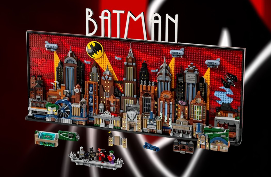 A stock image of the Lego Batman Gotham Skyline