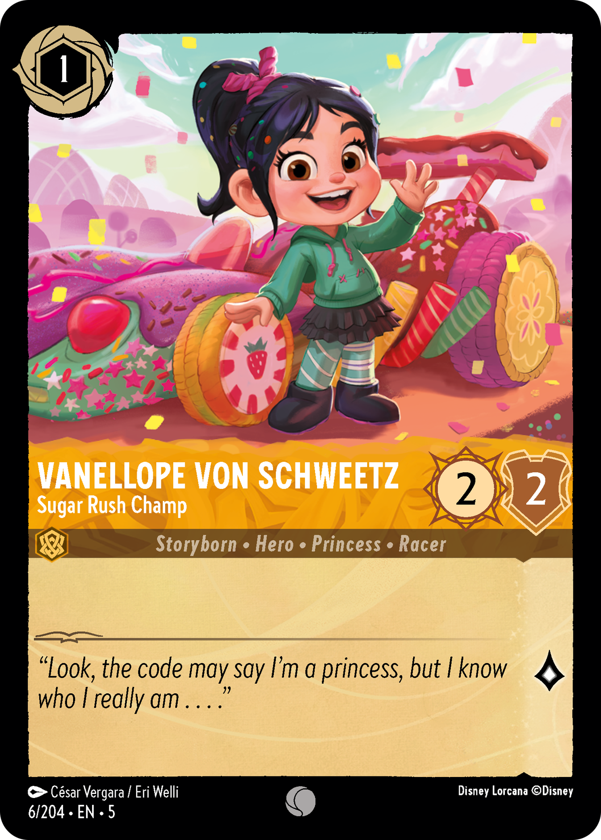 Vanellope von Schweetz sugar rush champ-kort