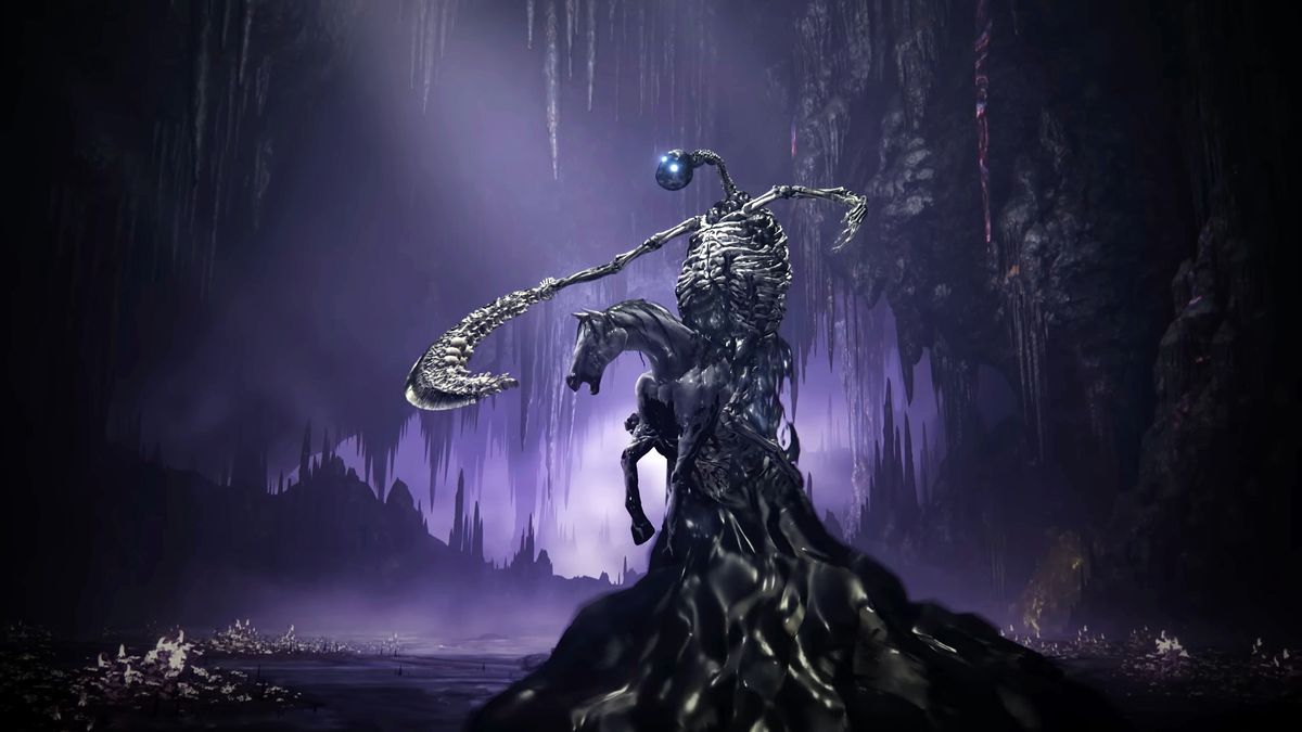 En skärmdump av Putrescent Knight-bossen från Elden Ring: Shadow of the Erdtree