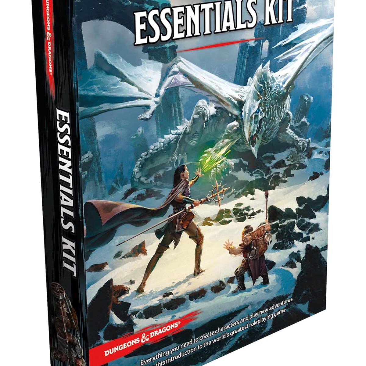 Ett fotografi av utsidan av lådan för D&D Essentials Kit